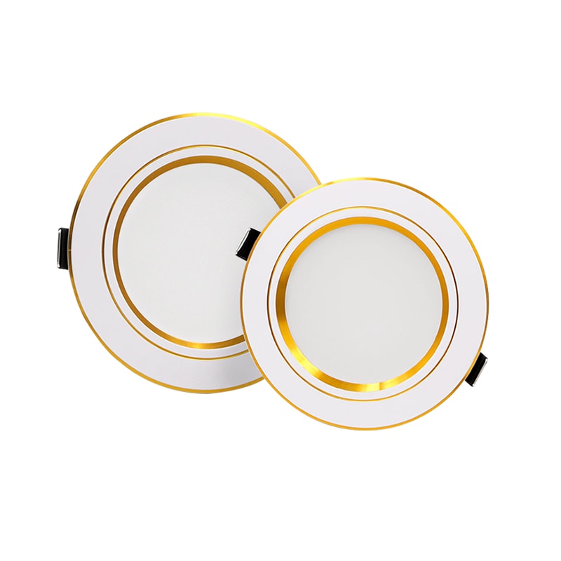 LED Downlight AC 220V 230V 240V Ceiling light 5W 9W 12W 15W 18W Gold Body Led spotlight for living room
