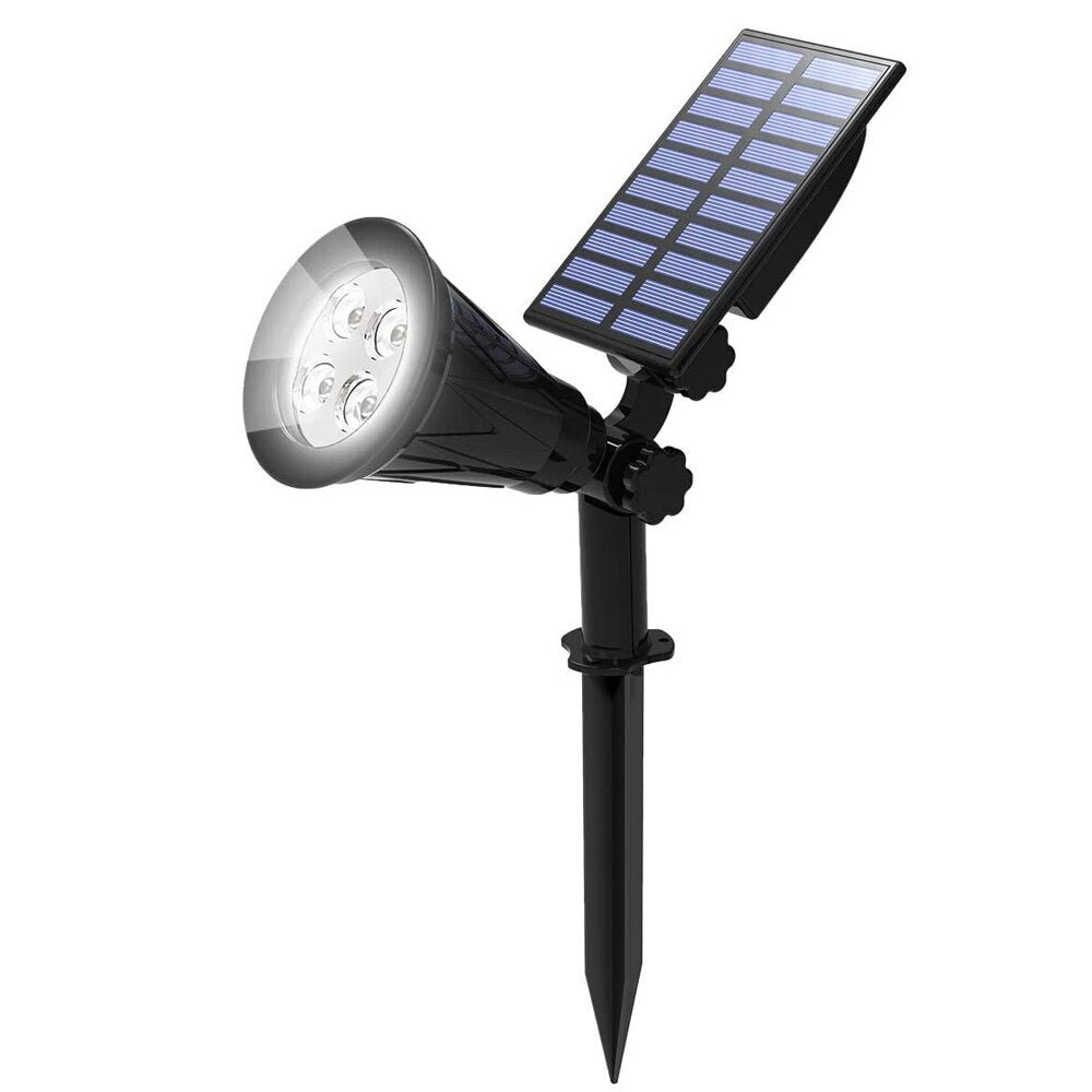 T-SUNRISE Solar Powered 4/7 LED Lamp Adjustable Solar Spotlight In-Ground IP65 Waterproof Landscape Wall Light Outdoor Lighting