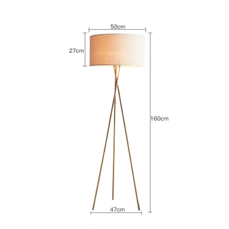 Nordic LED Floor Lamp Modern Tripod Metal Floor Lamps for Living Room Bedroom E27 Stand Light Home Room Decoration Light Fixture