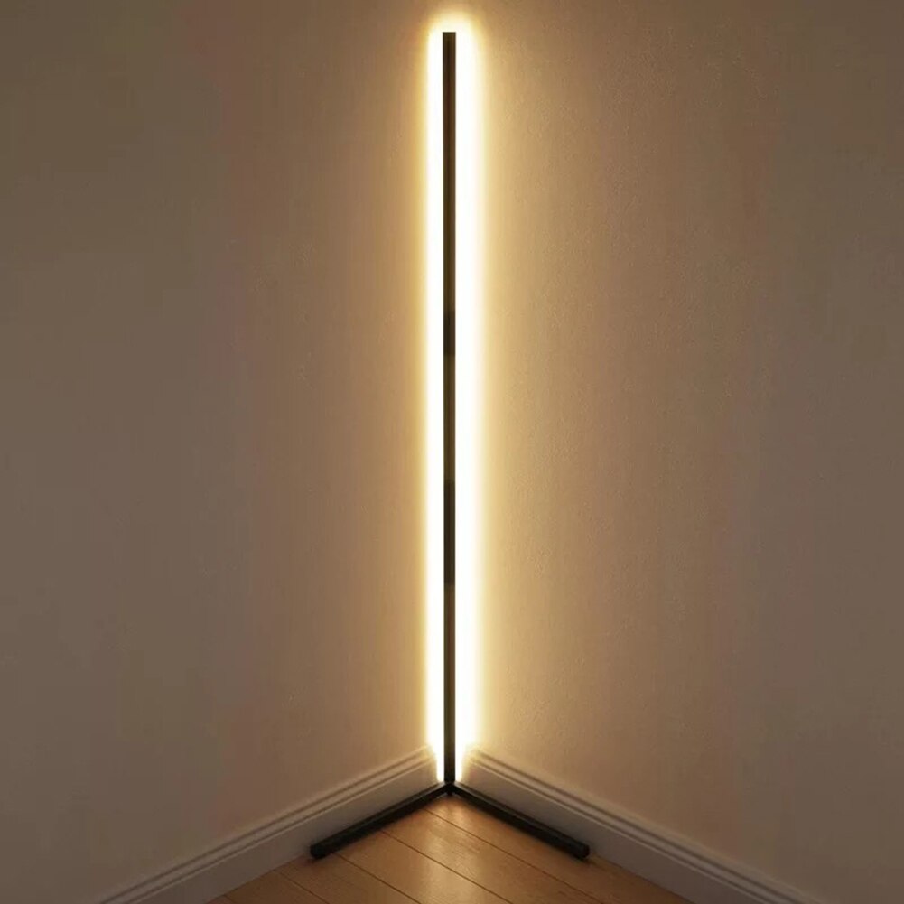 Nordic LED Floor Lamp Modern Simple Warm White Corner Rod Light for Living Room Bedroom Interior Atmosphere Standing Indoor