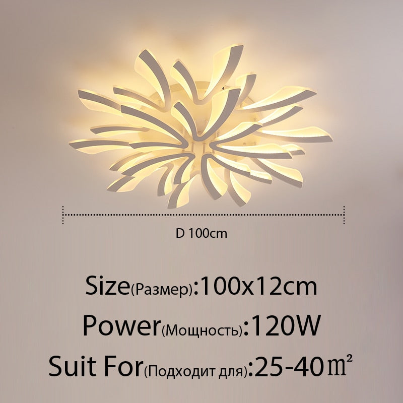 Acrylic New Modern LED Ceiling Lights Living Dining Room Kitchen Bedroom Indoor Lamps Lighting Fixtures With Remote AC 90-260V