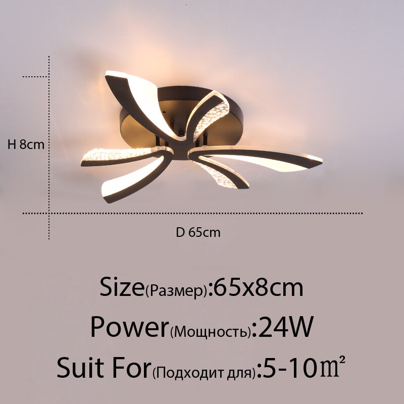 Acrylic New Modern LED Ceiling Lights Living Dining Room Kitchen Bedroom Indoor Lamps Lighting Fixtures With Remote AC 90-260V