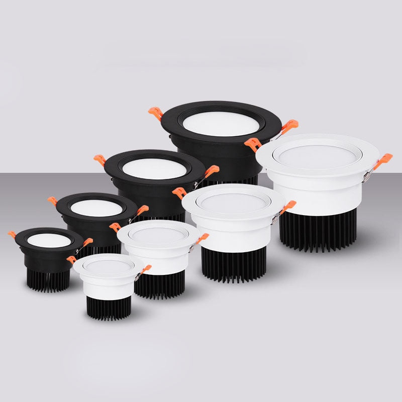 Led Downlight 220v 110v Ceiling Light 3W 5W 7W 9W 12W 15W Recessed Down light Round Led Panel Light Spotlight Indoor Lighting