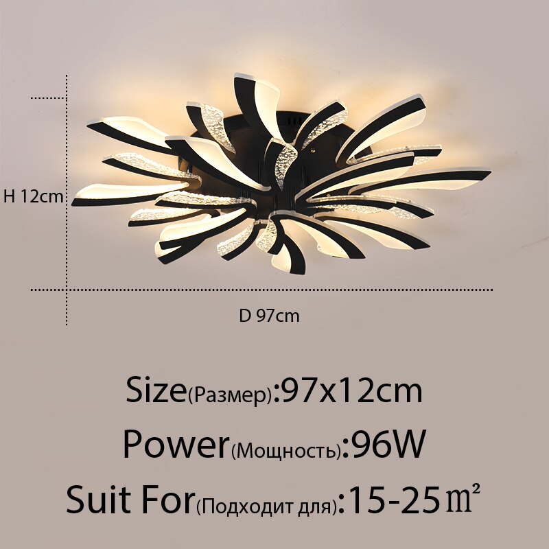 Acrylic New Modern LED Ceiling Lights Living Dining Room Kitchen Bedroom Indoor Lamps Lighting Fixtures With Remote AC 90-260V