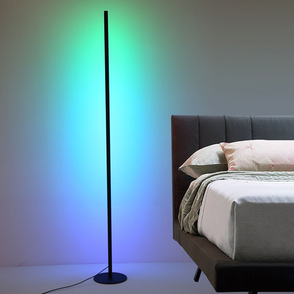 80cm Modern LED Corner Lamp Remote Background Atmosphere RGB Floor Light Multi-Modes Bar Bedside Atmosphere Decor Lamp
