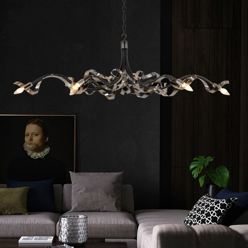 Living Room Postmodern Luxury LED Chandelier Lighting Novelty Dining Room Island Metal Bedroom Villa Lobby Home Art Hanging Lamp