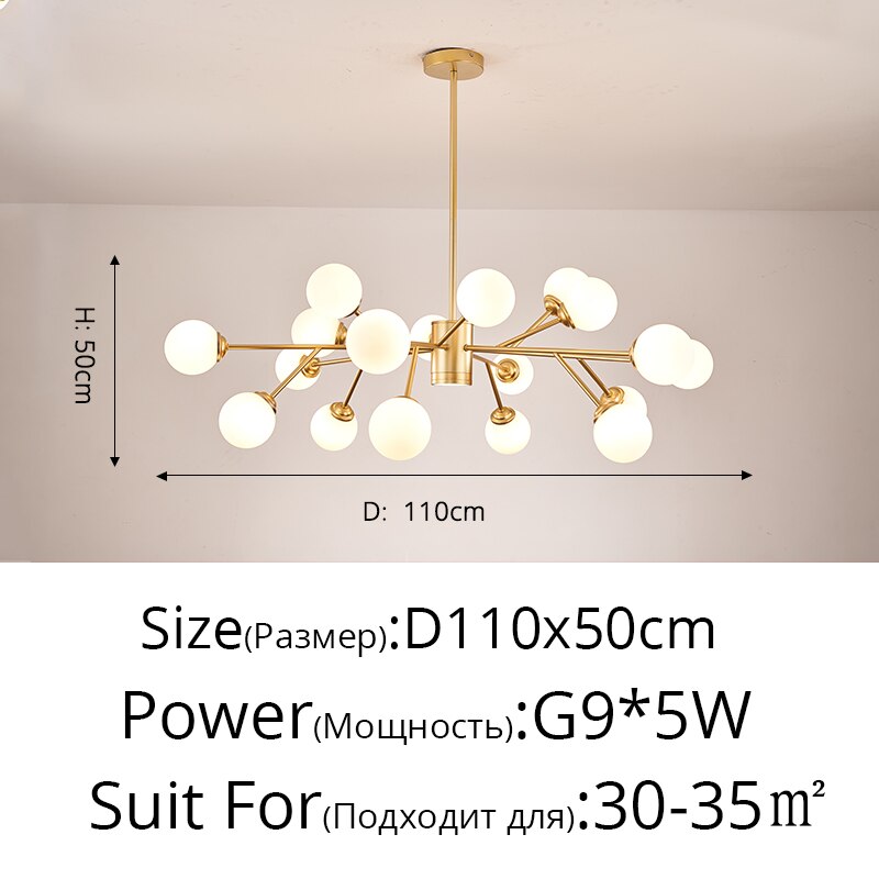 Creative Gold Black Chandelier Lights For Living Room Bedroom G9 Lamps Fixtures Lustres Indoor Lighting Luminaria Without Bulbs