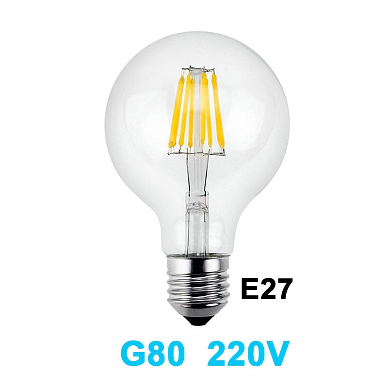 Gitex Antique LED E27 Bulb Retro Lamp 220V 2W 4W 6W 8W LED Filament Light E14 Glass Ball Bombillas LED Bulb Edison Candle Light