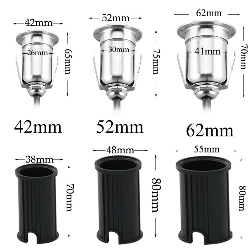 outdoor led focus recessed spotlight IP67 1W 3W Waterproof LED Deck Step Stair Underground ground Garden Light Wall Floor Lamp