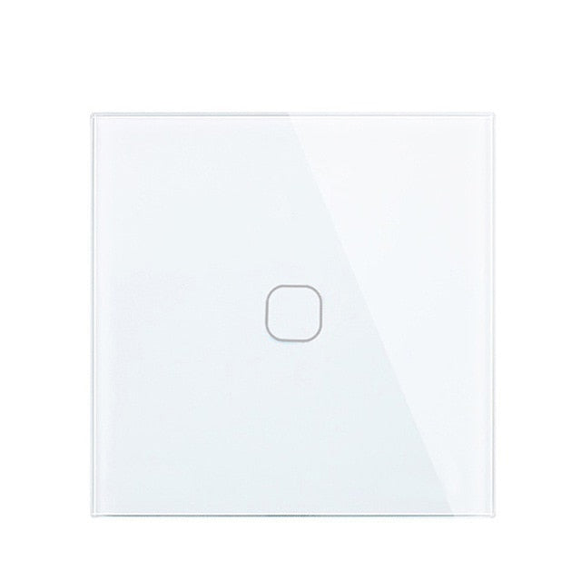 Minitiger EU Standard Luxury White Crystal Glass Switch Wall Light Touch Switch , 1 Gang 1 Way Touch Switch