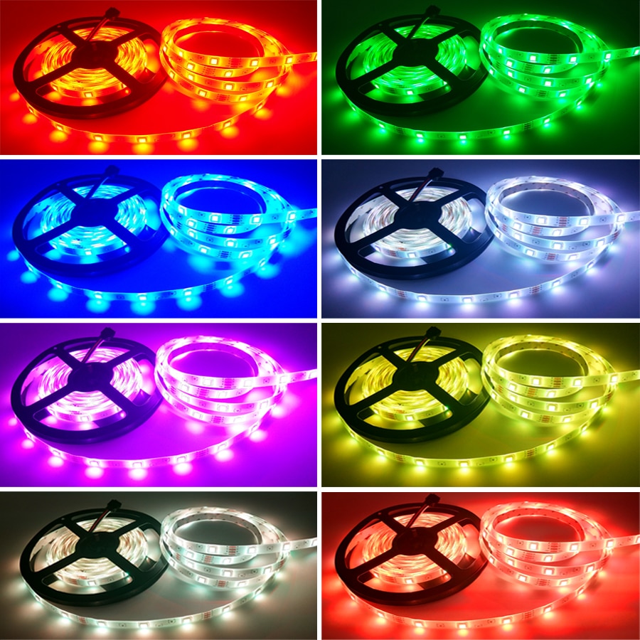 RGB LED Strip Waterproof Ribbon RGB LED Light SMD5050 5M 10M LED Flexible Stripes DC12V, RGB LED Tape Full Sets LED Kit