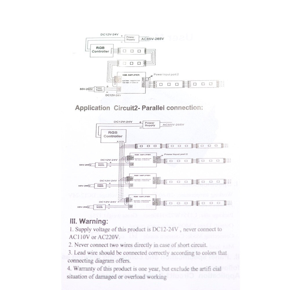 24A LED RGB Amplifier DC12-24V 3 Channel RGB Amplifier for 5050 3528RGB LED Strip Light Power Repeater Console Controller 1pcs