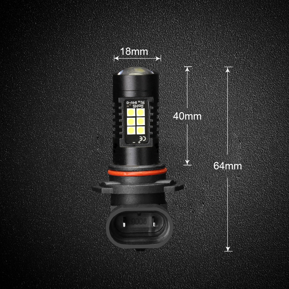 2pcs 1200Lm H11 H8 LED Car Lights LED Bulbs 9005 HB3 9006 HB4 White Daytime Running Lights DRL Fog Light 6000K 12V Driving Lamp