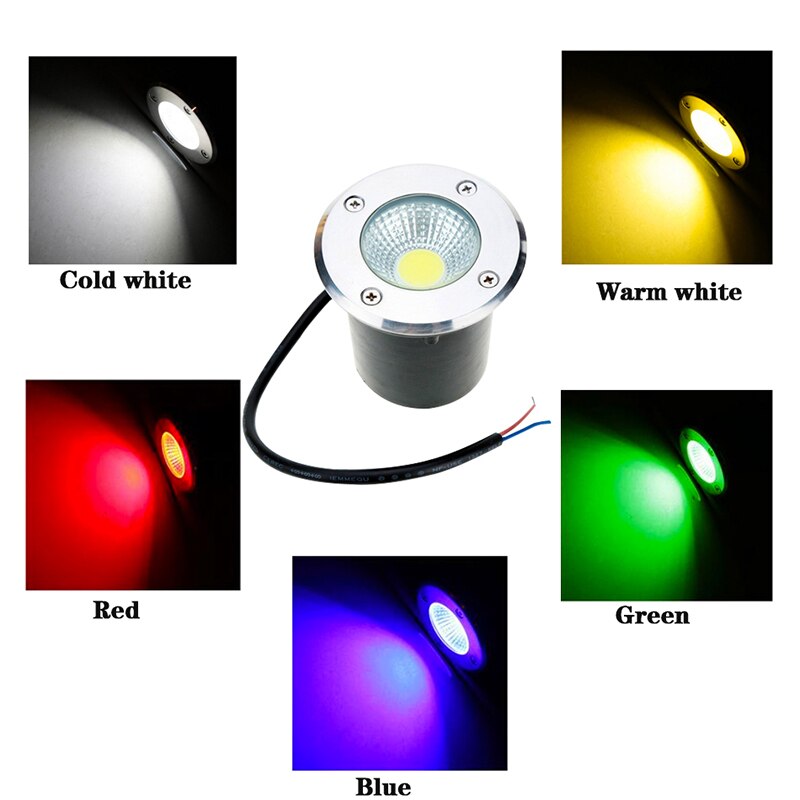 LED Underground Light 3W 5W 10W COB Floor Lamp Outdoor Ground Spot Landscape Garden Square Path Buried Yard 85-265V DC12V IP68