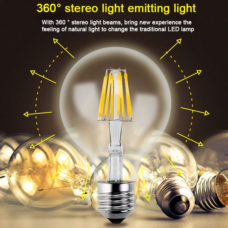 Gitex Antique LED E27 Bulb Retro Lamp 220V 2W 4W 6W 8W LED Filament Light E14 Glass Ball Bombillas LED Bulb Edison Candle Light