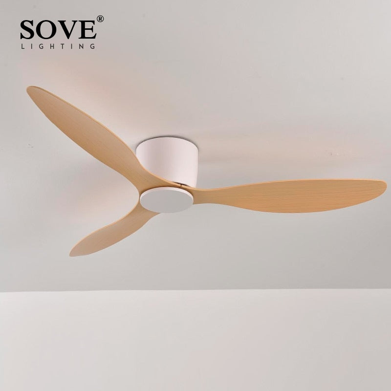 SOVE Low Floor Modern Ceiling Fans Without Light DC 30W Ceiling Fan With Remote Control Home Simple Ceiling Fan No Lights 220V