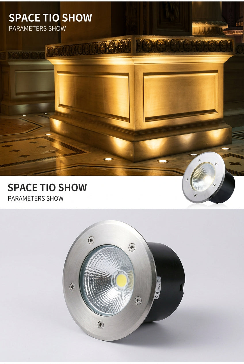 LED Underground Light 10W 12W 15W 20W IP68 Waterproof Floor Lamp Outdoor Ground Spot Landscape Garden Path Buried Yard 220VDC12V