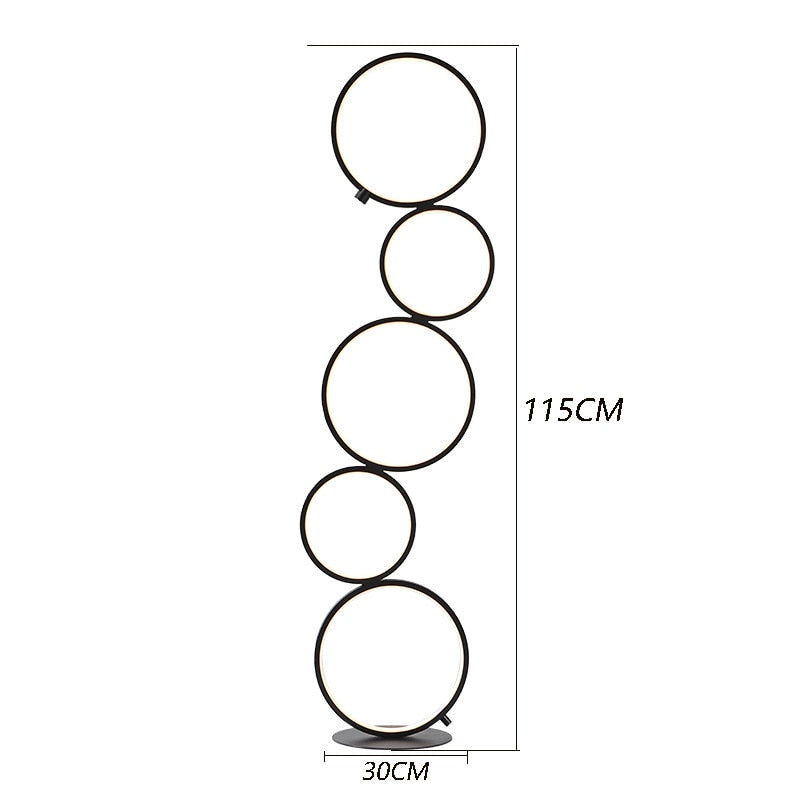 Modern LED Floor Lamp Touch Switch Ring Indoor Decor Light Nordic Minimalist Art Living Room Bedroom Home Standing Lamp Lighting