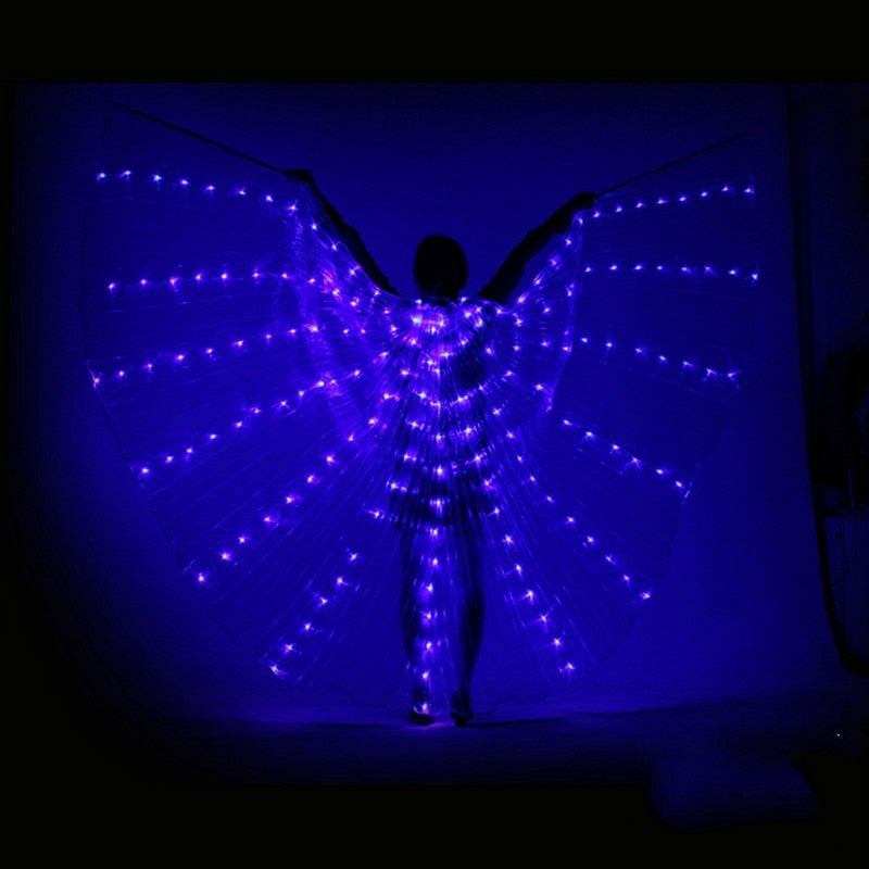 Rainbow Color Alas Angle Led Wings Adult Led Costume Circus Led Light Luminous Costumes Party Show Isis Wings Dancewear