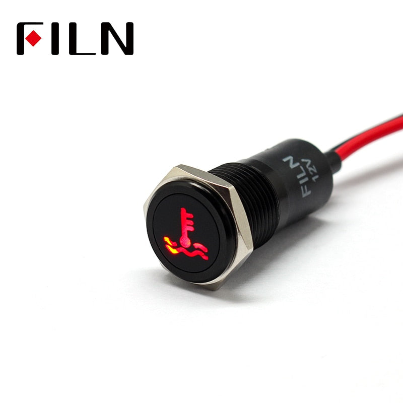 14mm Waterproof Lamp FILN 12V LED Car Signal Lights Instrument Pilot light red blue indicator light with wire