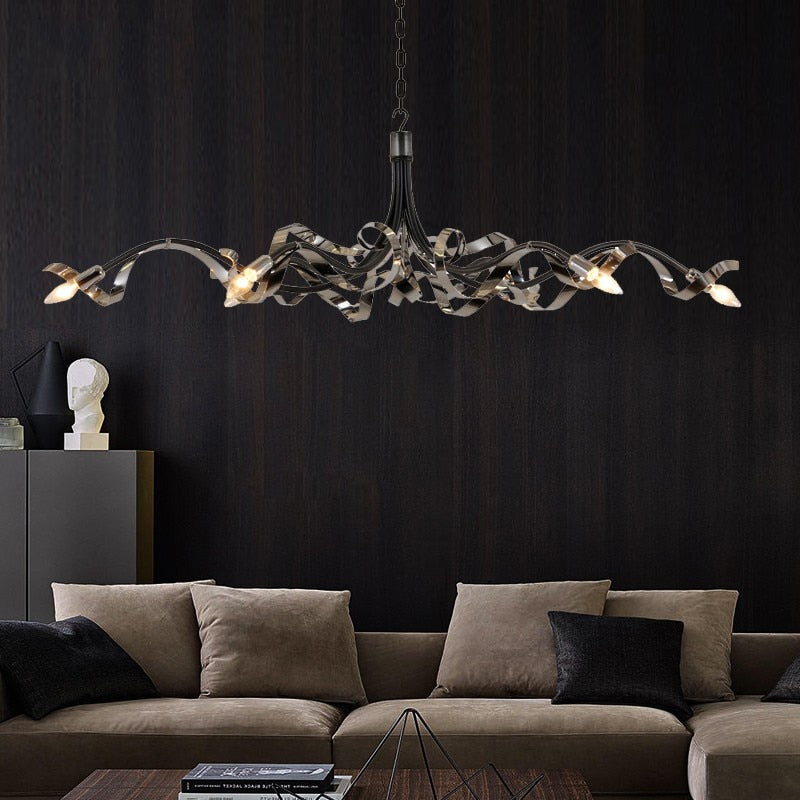Living Room Postmodern Luxury LED Chandelier Lighting Novelty Dining Room Island Metal Bedroom Villa Lobby Home Art Hanging Lamp