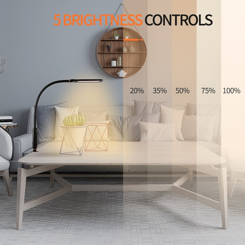 LED 3 In 1 Clip-on Lamp Floor Lamp Desk Lamp With Remote Control Dimming Gooseneck Pole Folding Lamp For Bed Living Room Office