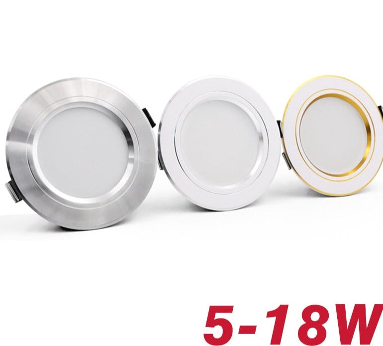 LED Downlight Ceiling 5W 9W 12W 15W 18W led Ceiling lamp Gold/Silver/White Body AC 220V 230V 240V led light