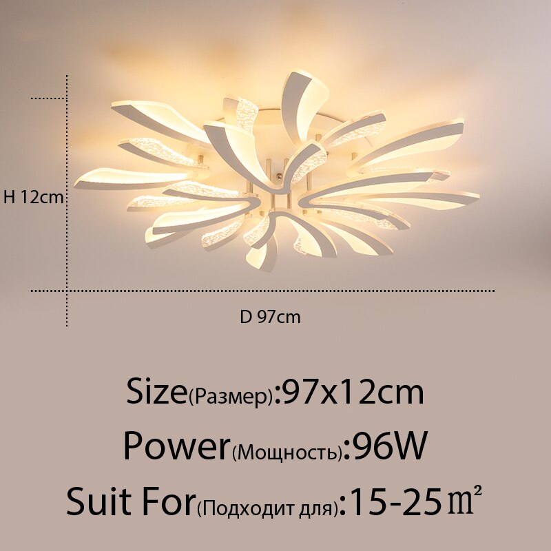 Acrylic New Modern LED Ceiling Lights Living Dining Room Kitchen Bedroom Indoor Lamps Lighting Fixtures With Remote AC 90-260V