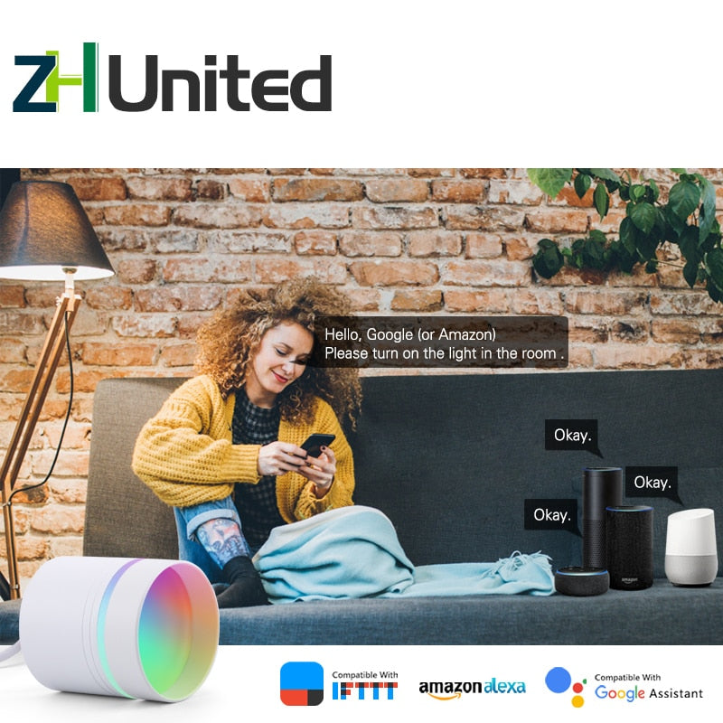 9W LED Downlight WiFi Smart Tuya APP Dimming Round Spot RGB Changing Warm Cool Music light Lamp Work with Alexa/Google Home