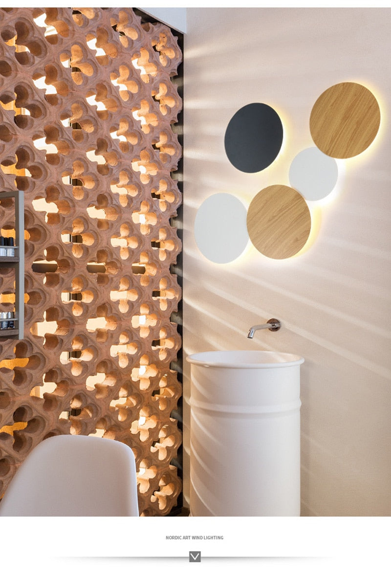 35/30/20CM LED Indoor Wall Lamp Living Room Decoration Bedside Light Home Lighting Fixture Loft Stair Light Round Aluminum Lamp