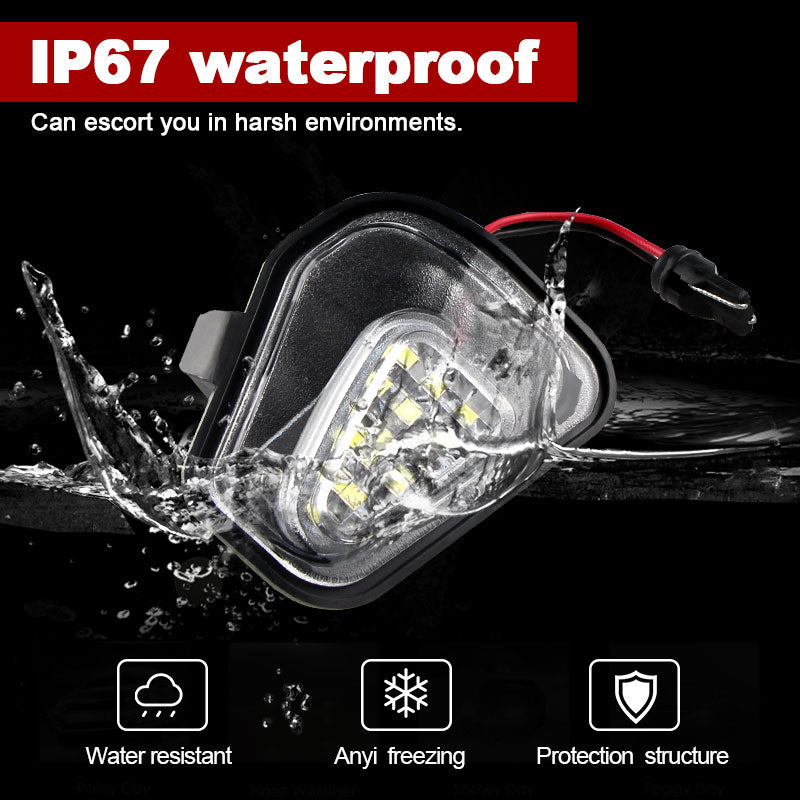 2PCS For VW Passat B7 CC Scirocco Jetta MK6 EOS Beetle R LED Side Rearview Mirror Floor Ground Lamp Puddle Welcome Light