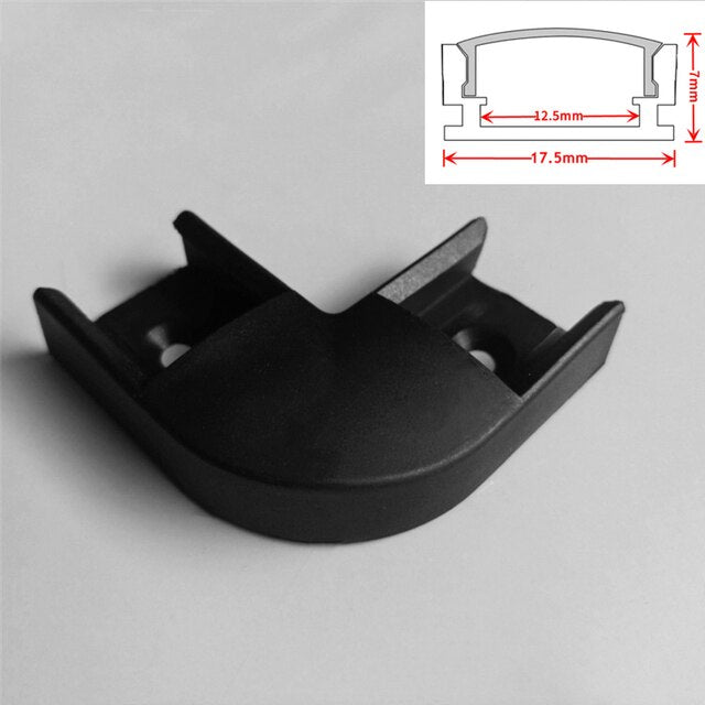 Black Led Aluminum Profile U/W/V With Milky PC Cover kitchen Cabinet Closet Lamp LED Strip Shelf Light Channel Holder Diffuser