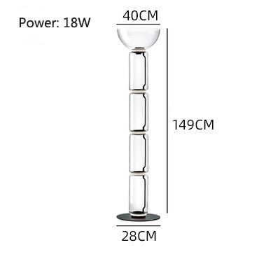 Living Room Creative LED Floor lamp Modern Bedroom Bedside Clear Glass Vertical Luminaires Study Indoor Design Lighting Fixtures