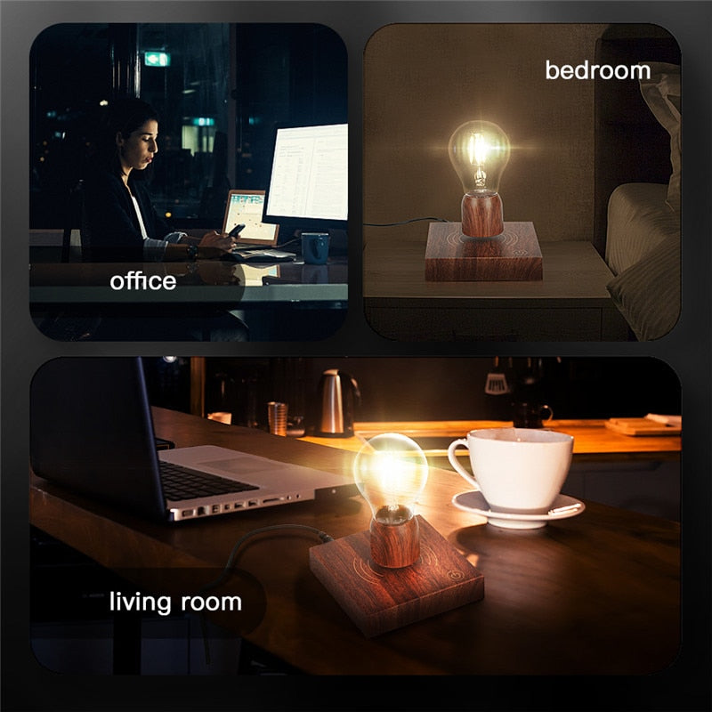 Magnetic Levitation LED Light Bulb Wireless Charging LED Night Light Desk Lamps Bulb For Home Decoration Creativity Table Lamp