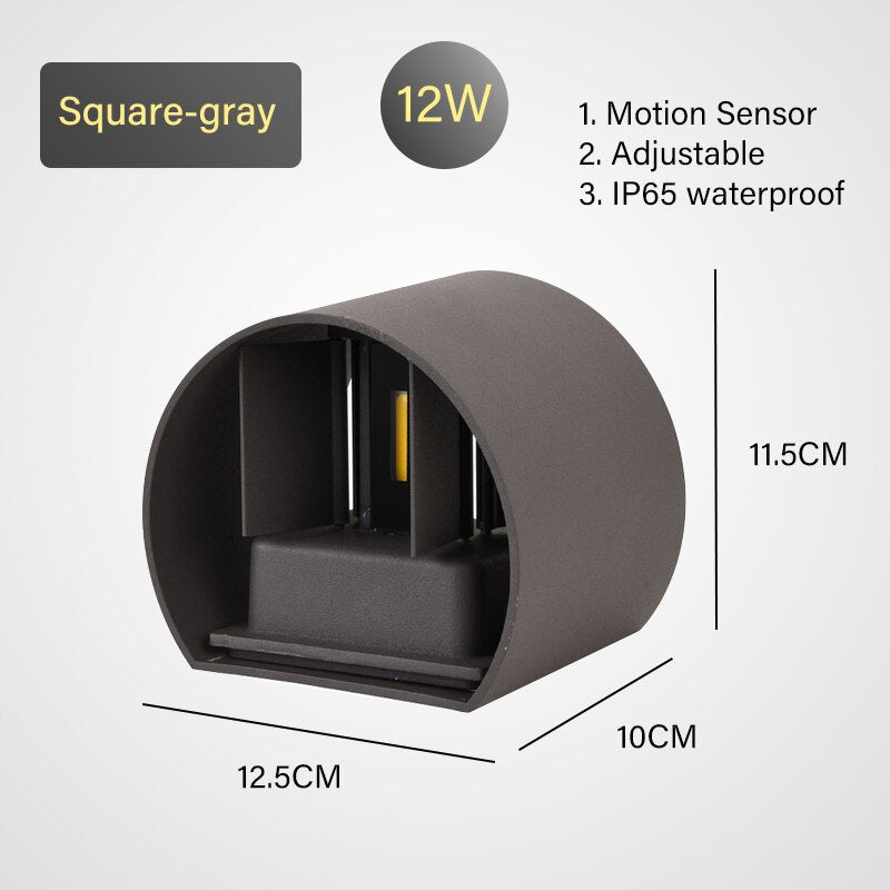 Wall lamp LED motion sensor IP65 waterproof 9W 12W 20W indoor and outdoor sconce bedroom living room courtyard corridor Entrance