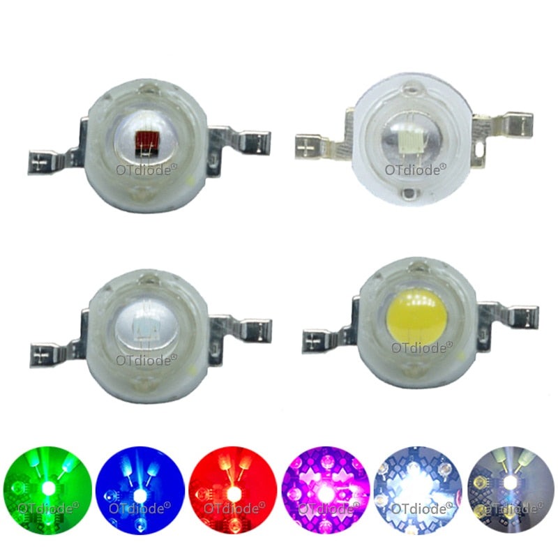 10pcs 1W 3W High Power LED Light-Emitting Diode LEDs Chip SMD Warm White Red Green Blue Yellow For Spot Light Downlight Lamp Bulb
