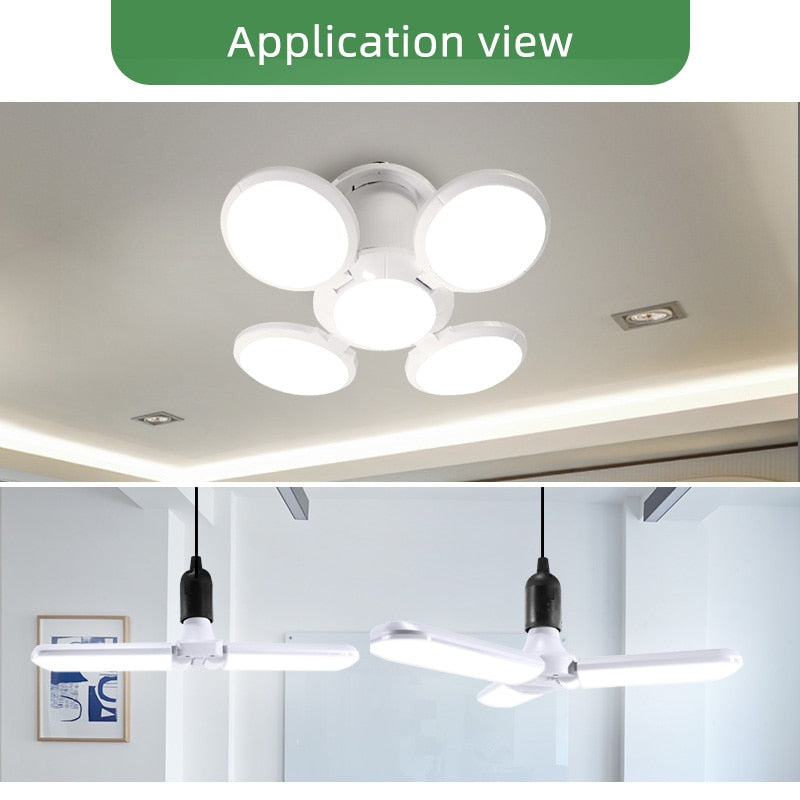 Kaguyahime 1/2pcs LED E27 Bulb 40W Football Bulb AC 85-265V Foldable Fan Blade Bulb Spotlight Lampada For Home Ceiling Light