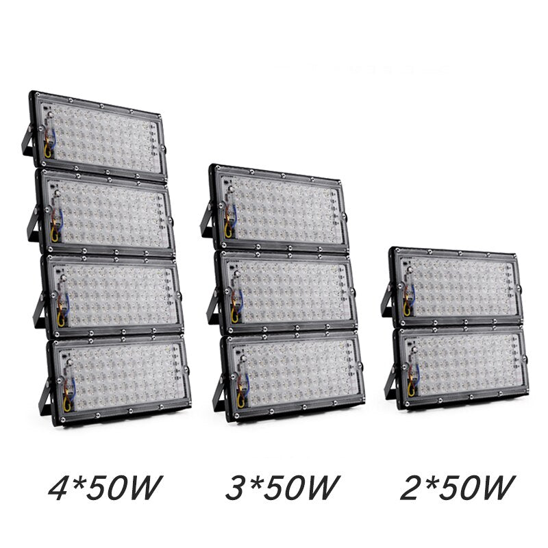 Reflector LED Flood Light 50W 220V 240V Floodlight CHIP IP65 Waterproof Outdoor Wall Lighting Garden Square Spotlight