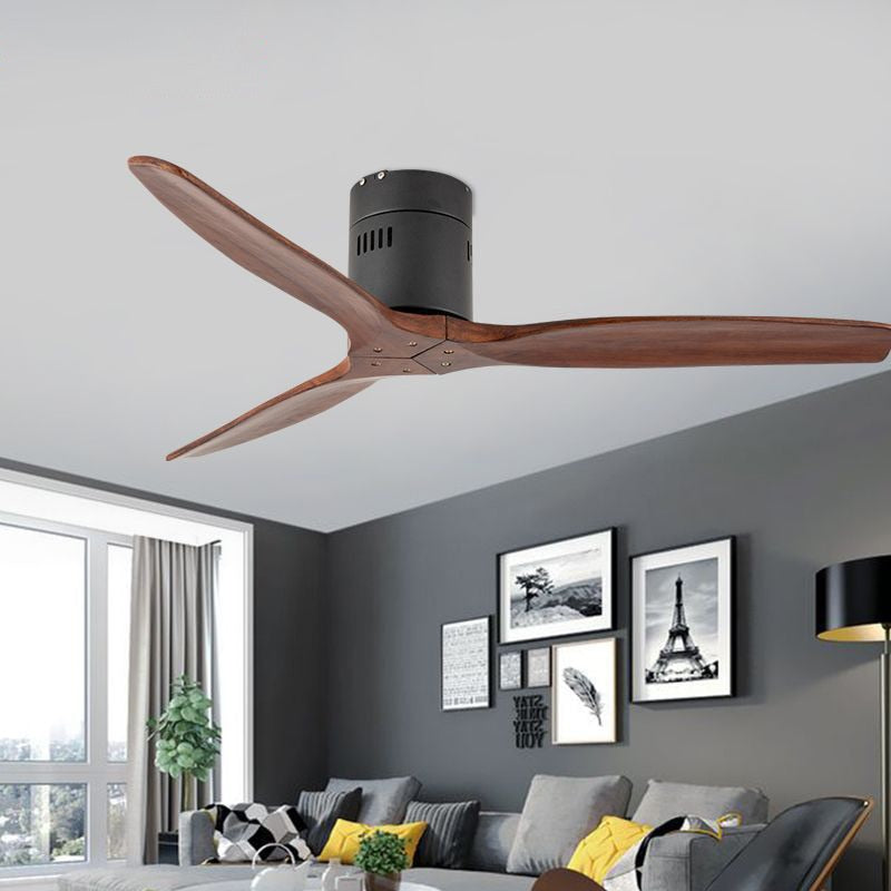 Modern Simple Wooden Ceiling Fan Without Lamp Fan Bedroom Fashion Decorate Solid wood 42inch Ceiling Fans With Remote Control