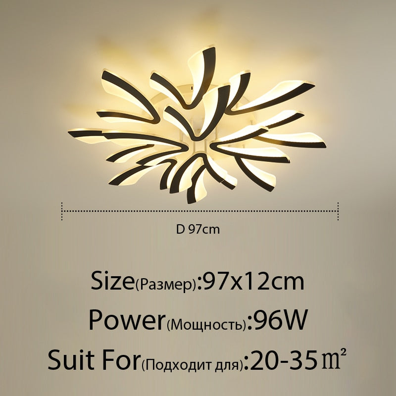 Acrylic New Modern LED Ceiling Lights Living Dining Room Kitchen Bedroom Indoor Lamps Lighting Fixtures With Remote AC 90-260V