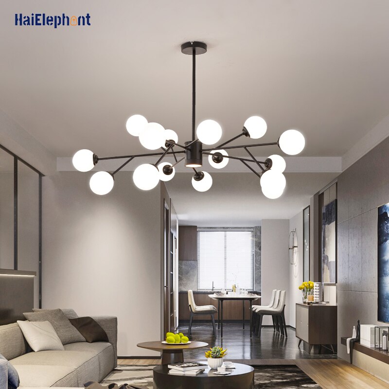 Creative Gold Black Chandelier Lights For Living Room Bedroom G9 Lamps Fixtures Lustres Indoor Lighting Luminaria Without Bulbs