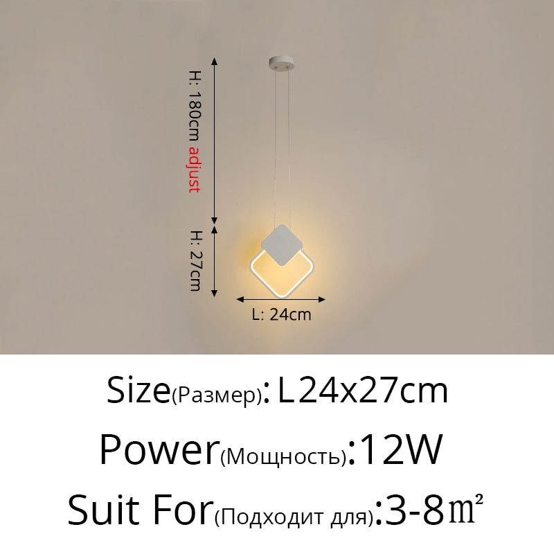 Novelty Nordic Led Pendant Lights For Living Room Bedroom Bedside Bar Wall Decor Lighting Geometry Hanging Lamps Kitchen Fixture