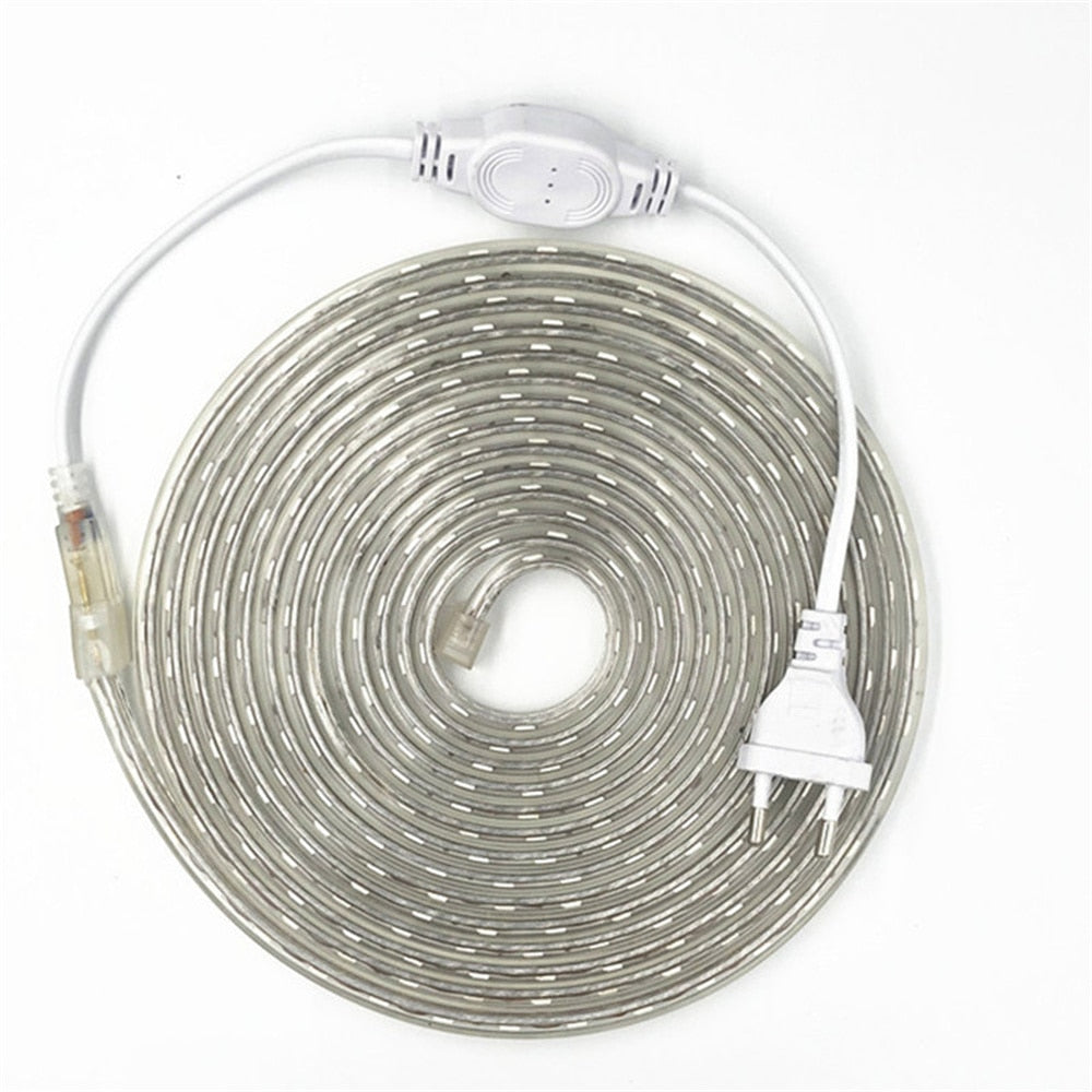 LED Strip Light AC 220V SMD 5050 Flexible Waterproof LED Tape 60LEDs/m Ribbon for Living Room 1M/2M/3M/4M/5M/6M/7M/8M/10M/15M20M