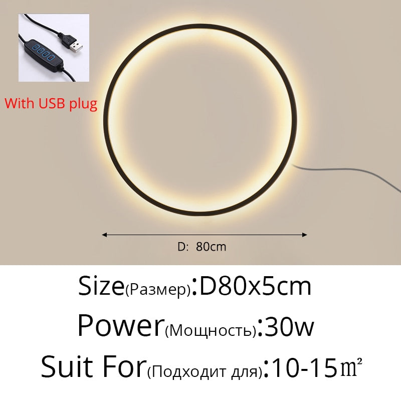 Simple Circle Background Decoration Lamps New Modern LED Wall Lights Living Room Bedroom Bedside Aisle Corridor Indoor Lighting