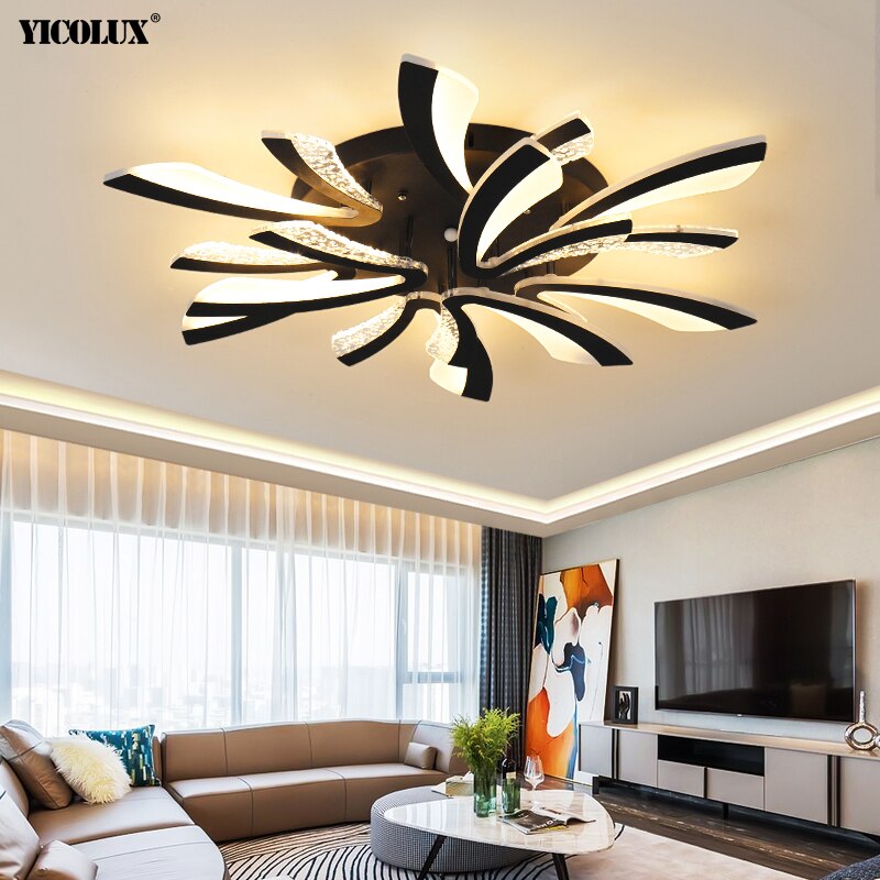Acrylic New Modern LED Ceiling Lights Living Dining Room Kitchen Bedroom Indoor Lamps Lighting Fixtures With Remote AC 90-260V