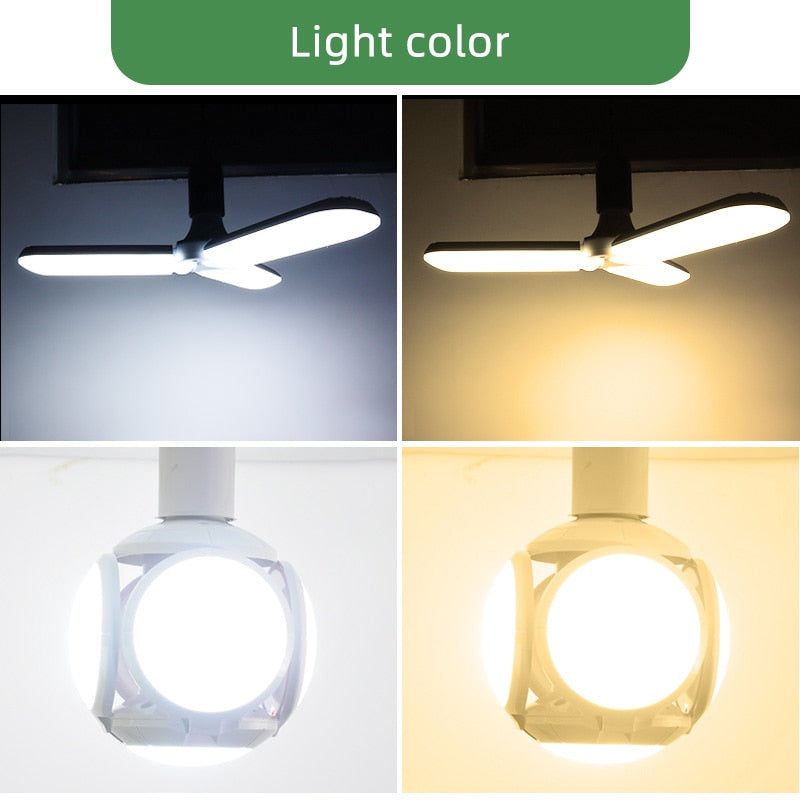 Kaguyahime 1/2pcs LED E27 Bulb 40W Football Bulb AC 85-265V Foldable Fan Blade Bulb Spotlight Lampada For Home Ceiling Light
