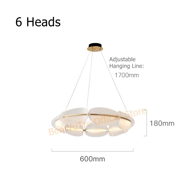 Modern LED Chandelier lighting Living room Novelty Petal Pendant Lamps Bedroom fixtures Nordic deco Dining room Hanging Lights
