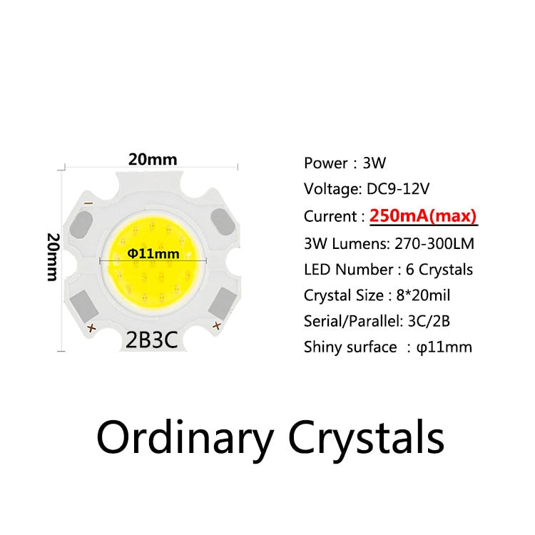 20pcs a Lot High Power LED COB Light Bulb 20mm 3W 5W 7W 10W Use 250mA LED Source Chip Light Lamp Downlight Lamps