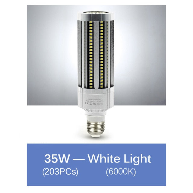 High Quality LED Bulb Whole Body Metal Hight Brightness E27 LED Corn Lamp AC85-265V 20W 35W 50W 100W LED Commercial Lighting