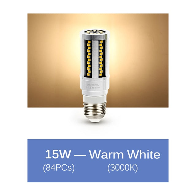 High Quality LED Bulb Whole Body Metal Hight Brightness E27 LED Corn Lamp AC85-265V 20W 35W 50W 100W LED Commercial Lighting